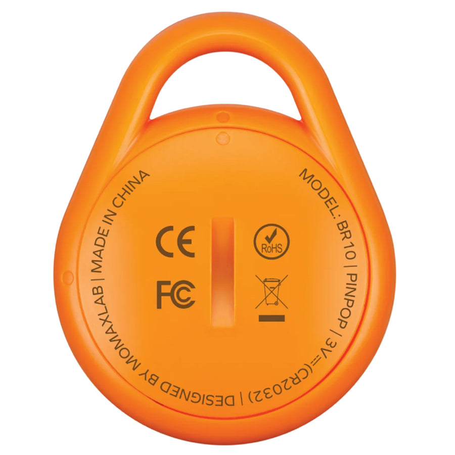 Momax Pinpop Lite Apple Find My Bluetooth Tracker - Orange - Apple Find My Certified, Precise Real-time Tracking, Accurate Tracking With Two-Way Alarm System, Built-in Buzzer, Easily Hang To Your Personal Belongings