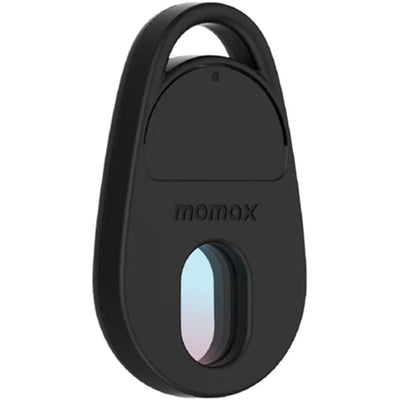 Momax Pinguard Apple Find My Bluetooth Tracker with Anti-Spy Camera Detector - Black - Apple Find My Certified - Hidden Camera Finder With Red Light - Built-in USB-C port for charging- Features emergency two-way alarm on device