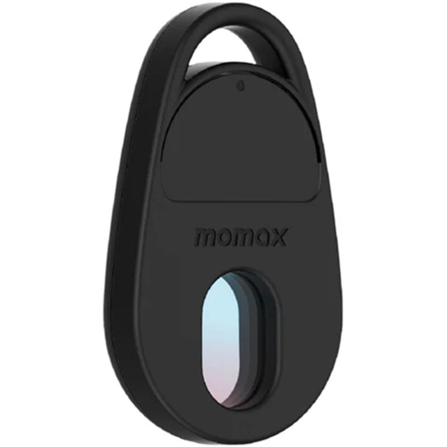 Momax Pinguard Apple Find My Bluetooth Tracker with Anti-Spy Camera Detector - Black - Apple Find My Certified - Hidden Camera Finder With Red Light - Built-in USB-C port for charging- Features emergency two-way alarm on device