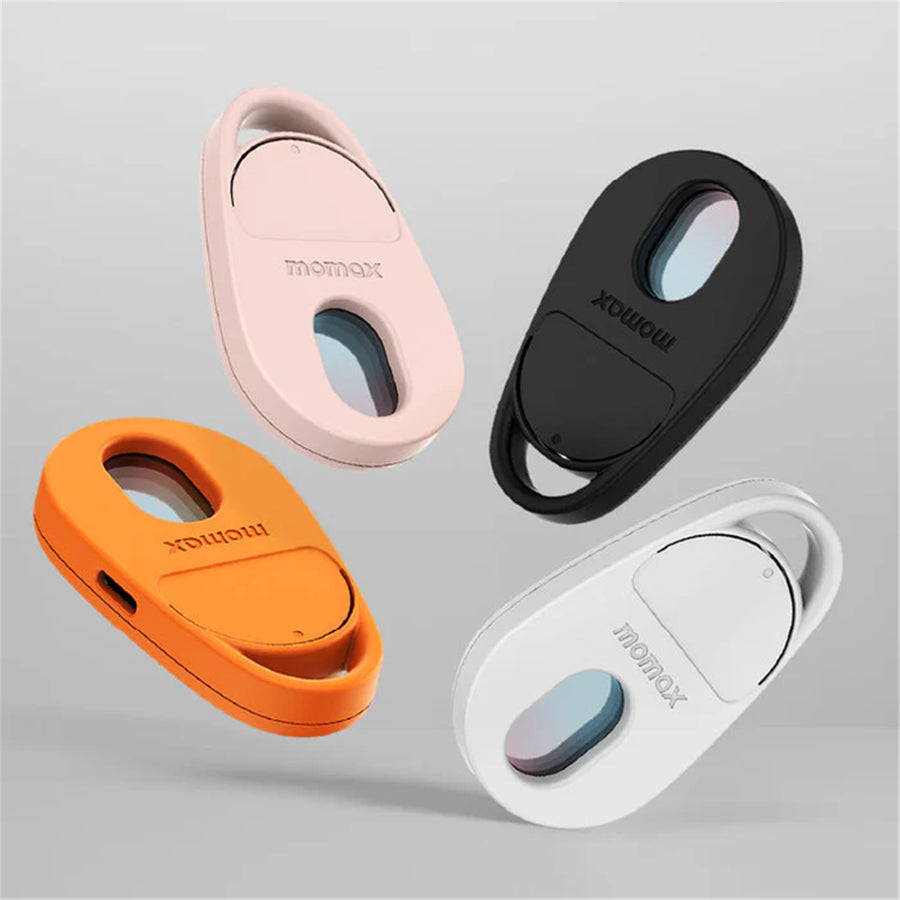 Momax Pinguard Apple Find My Bluetooth Tracker with Anti-Spy Camera Detector - Black - Apple Find My Certified - Hidden Camera Finder With Red Light - Built-in USB-C port for charging- Features emergency two-way alarm on device