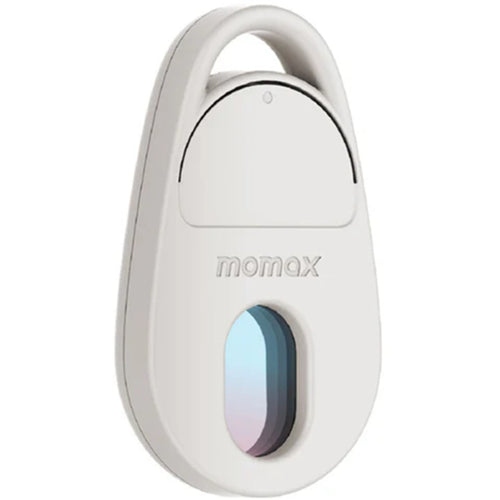 Momax Pinguard Apple Find My Bluetooth Tracker with Anti-Spy Camera Detector - White - Apple Find My Certified - Hidden Camera Finder With Red Light - Built-in USB-C port for charging- Features emergency two-way alarm on device and phone