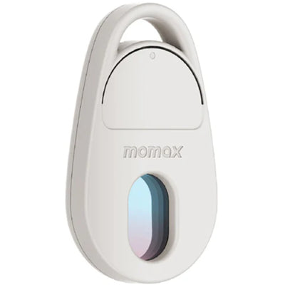 Momax Pinguard Apple Find My Bluetooth Tracker with Anti-Spy Camera Detector - White - Apple Find My Certified - Hidden Camera Finder With Red Light - Built-in USB-C port for charging- Features emergency two-way alarm on device and phone