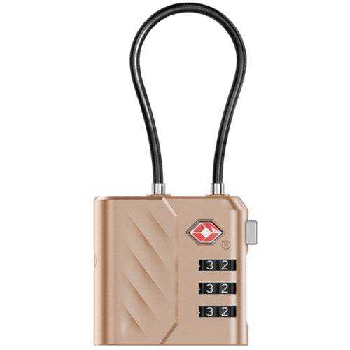 Momax PinLock Apple Find My Bluetooth Tracker with TSA Padlock - Sandstone - Apple Find My Certified - TSA approved luggage lock - Built-in USB-C port for charging - With instant lost alarm setting