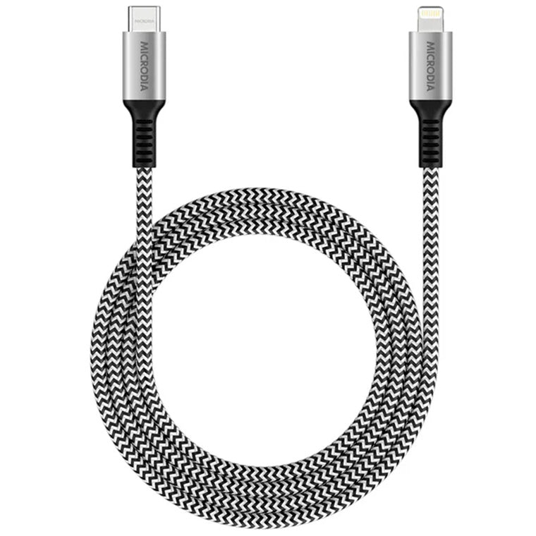 62212 - MICRODIA EXECABLE TWEED PD60W 1.3M USB-C TO LIGHTNING CABLE - ZEBRA