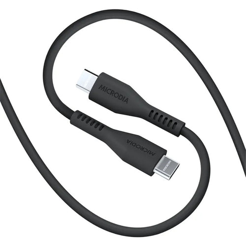 MICRODIA FRUITYWIRE LIQUID SILICON PD100W 2.6M USB-C TO USB-C CABLE - CHARCOAL