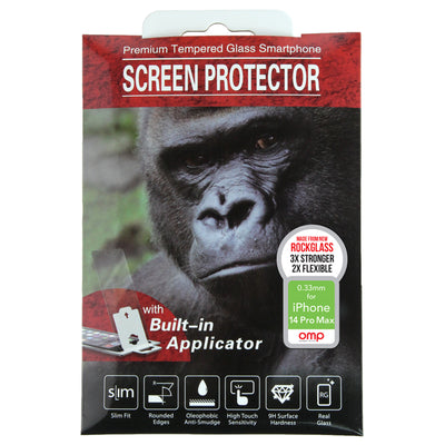 OMP Displayschutzfolien M9981 - OMP iPhone 14 PRO MAX Premium Displayschutzfolie aus gehärtetem Glas