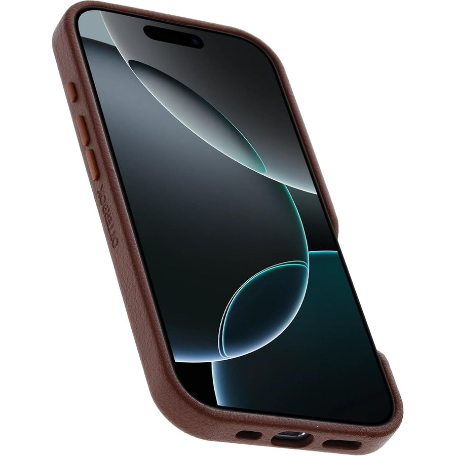 OtterBox iPhone 16 Pro (6.3") Symmetry Handytasche aus Kaktusleder – Rich Adobe/Braun