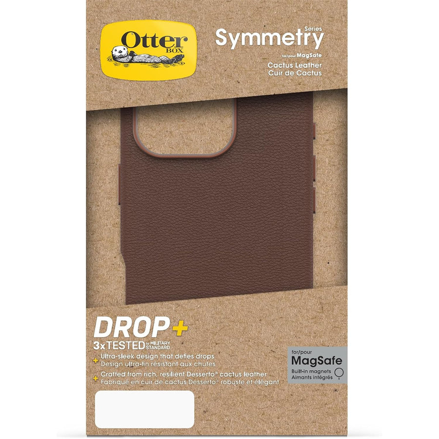 OtterBox iPhone 16 Pro (6.3") Symmetry Handytasche aus Kaktusleder – Rich Adobe/Braun