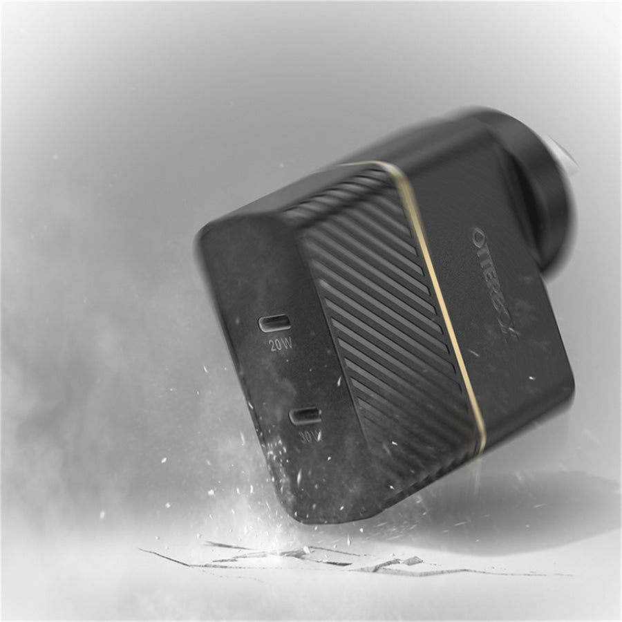 OtterBox 50W Combined Dual Port USB-C Phones/Tablets Wall Charger - Black Shimmer - (USB-C 30W PD + USB-C 20W PD )  Fast Charging Apple, Samsung, Xiaomi Smart Phone & Tablet