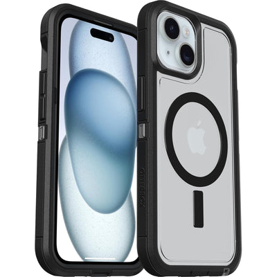 OtterBox iPhone 15/14/13 (6.1") Defender XT Dark Side MagSafe Phone Case - Clear/Black