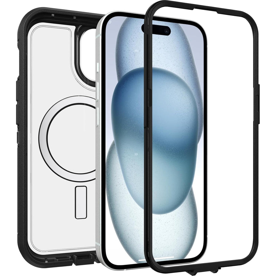 OtterBox iPhone 15/14/13 (6.1") Defender XT Dark Side MagSafe Phone Case - Clear/Black