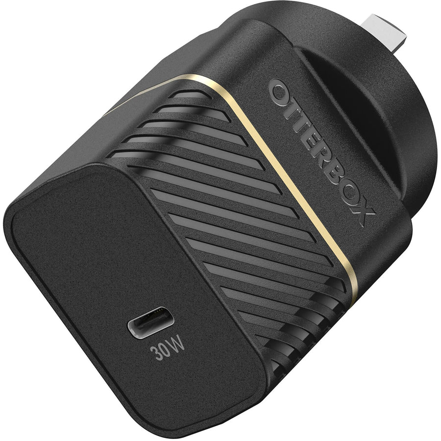 78-80485 - OTTERBOX 1PRT WALL CHGR TYP I 30W USB-C PD GAN BLACK SHIMMER