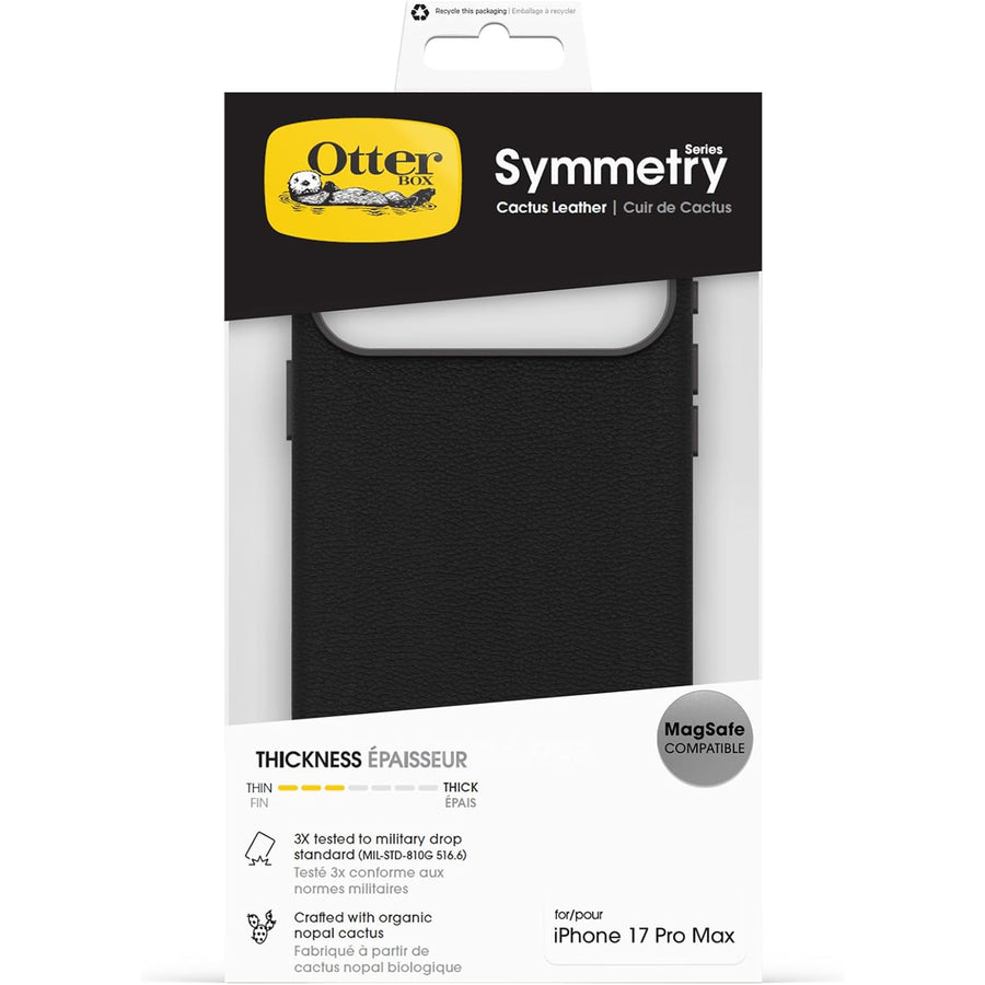 OtterBox iPhone 17 Pro Max (6.9") Symmetry Cactus Leather Phone Case - Black