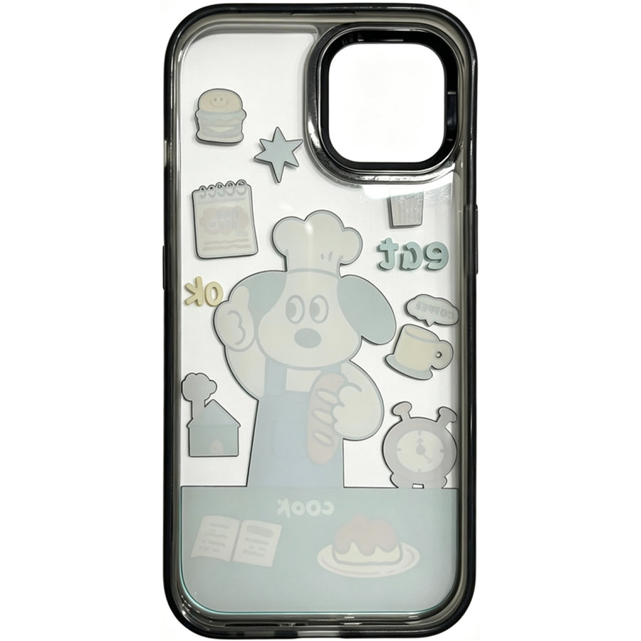 OxygenDog iPhone 15 Cute Chef Puppy Graphic  Case - Black