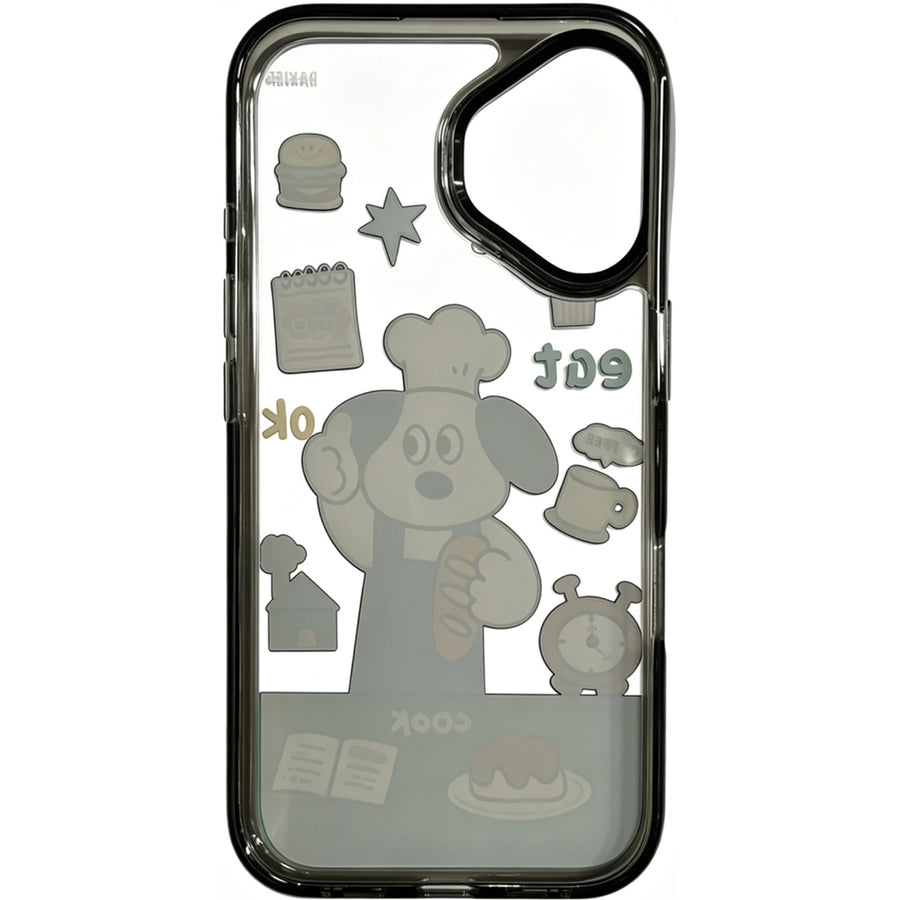 OxygenDog iPhone 16 Cute Chef Puppy Graphic  Case - Black