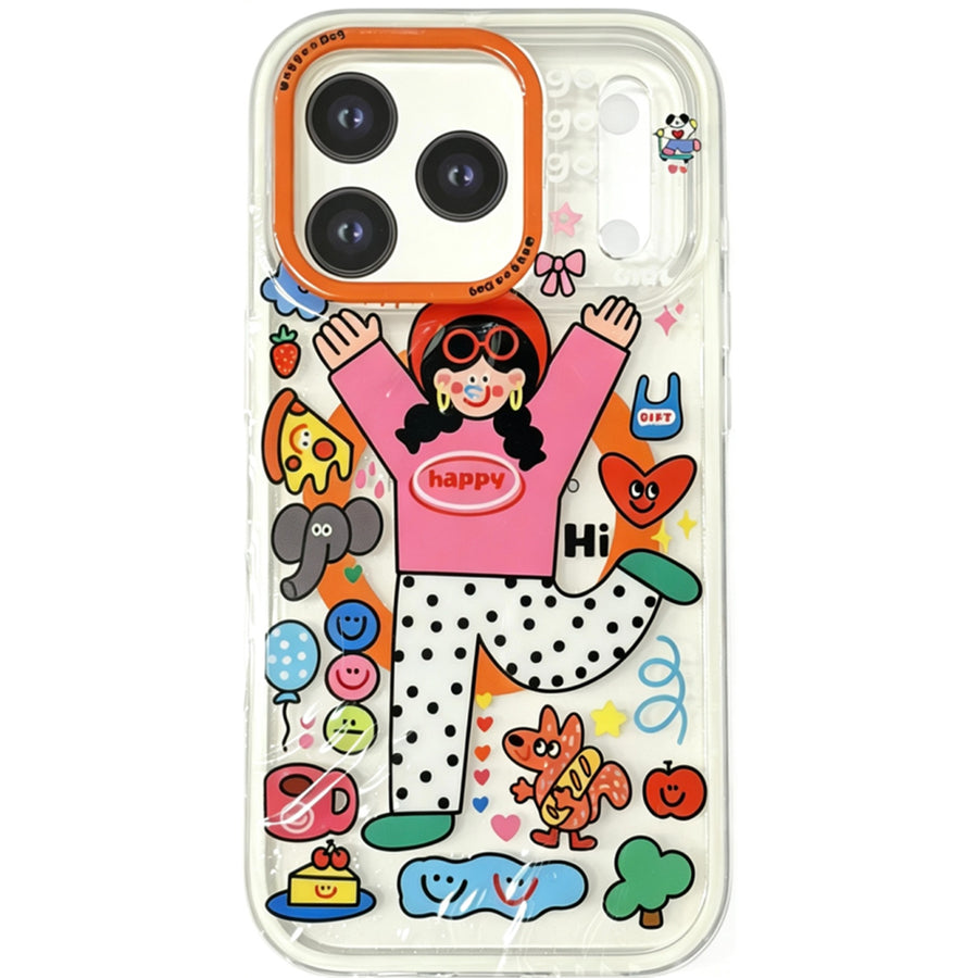 OxygenDog iPhone 17 Pro Happy Girl Graphic  Magnetic Case - Clear
