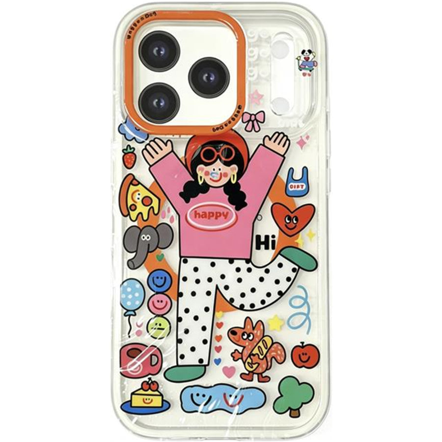 OxygenDog iPhone 17 Pro Max Happy Girl Graphic Magnetic  Case - Clear