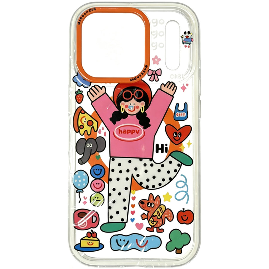 OxygenDog iPhone 17 Pro Max Happy Girl Graphic Magnetic  Case - Clear