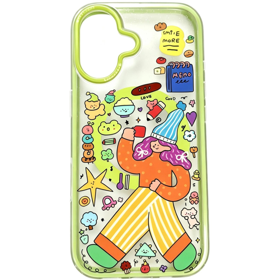 OxygenDog iPhone 17 Winter Girl Graphic Magnetic  Case - Green