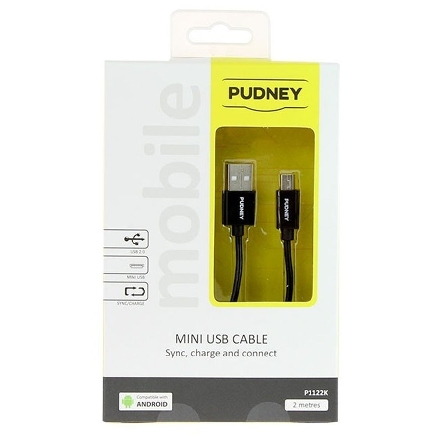 Pudney Mobile P1131K – Pudney USB-A-Stecker auf USB-Mini-8-Pin-Stecker v2.0, 1 Meter – Schwarz