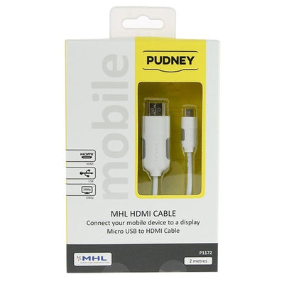 Pudney Mobile P1172 - Pudney MHL 2.0 zu HDTV HDMI auf Micro USB Kabel, 2 Meter – Weiß