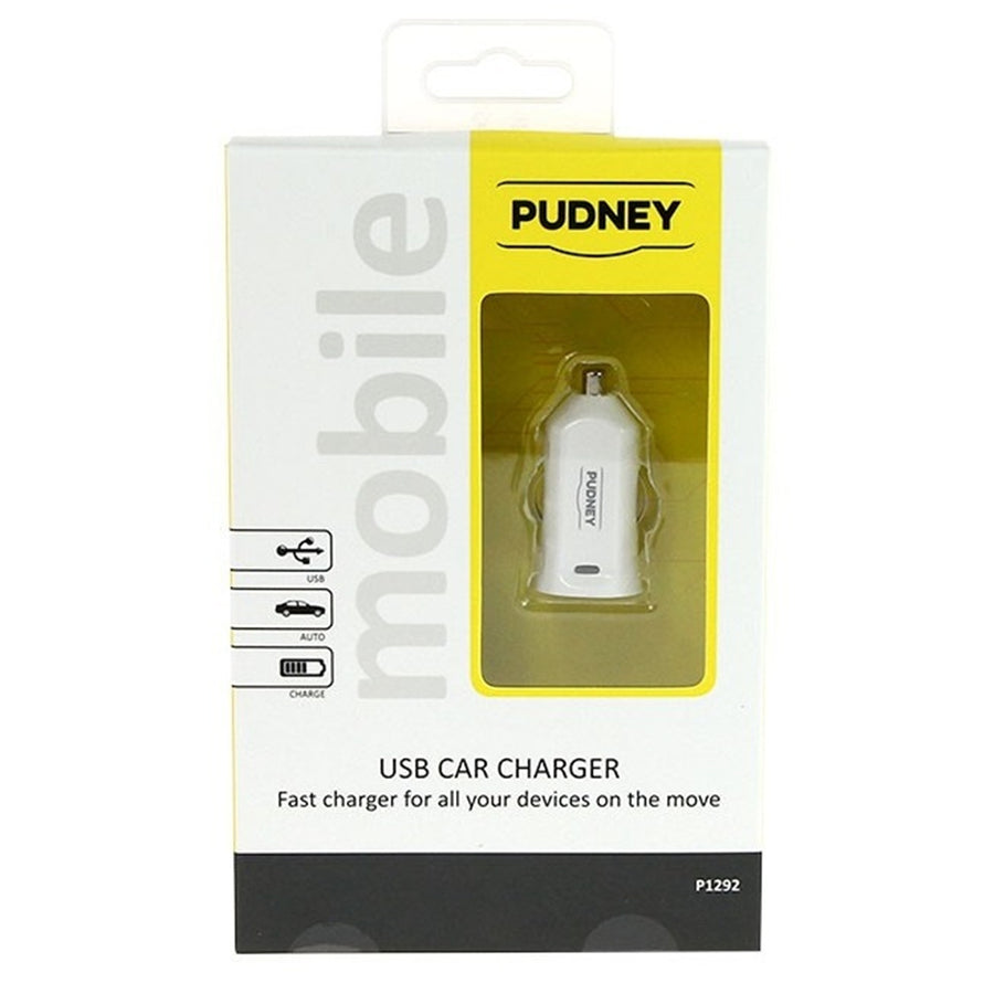 Pudney Mobile P1295 - Pudney Dual USB A/C Kfz-Ladegerät 5V 3.4A – Weiß