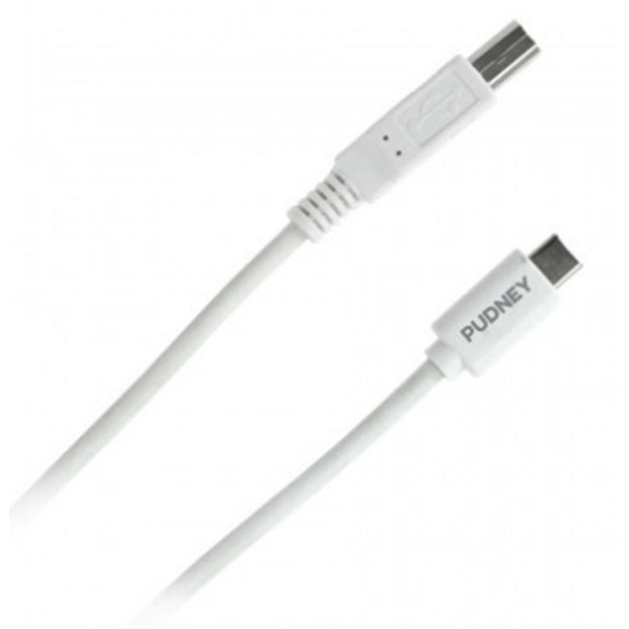 Pudney Mobile P1128 – Pudney USB C Stecker auf USB B Stecker v2.0, 2 Meter – Weiß