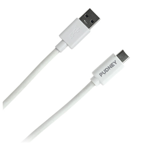 Pudney Mobile P1130 - Pudney USB A Plug to USB C Plug v3.1, 1 Metre – White