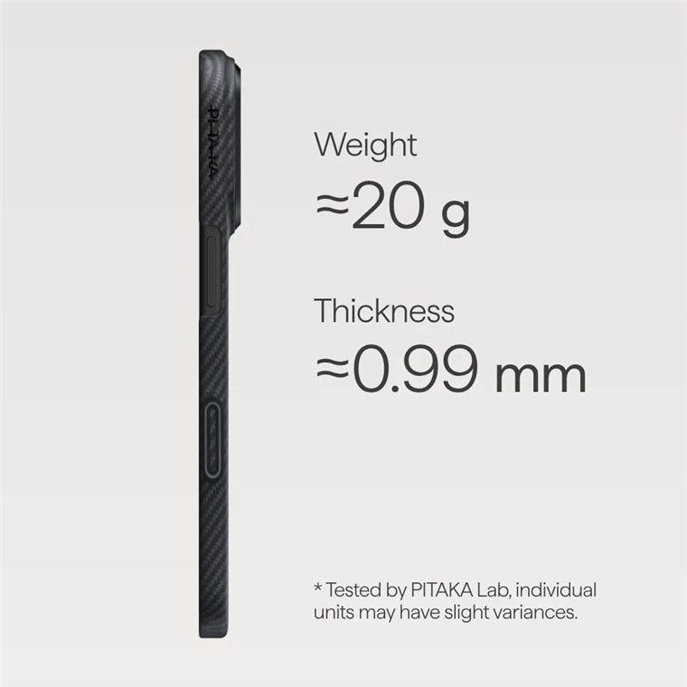 PITAKA iPhone 17 Pro Edge Case - Black/Grey