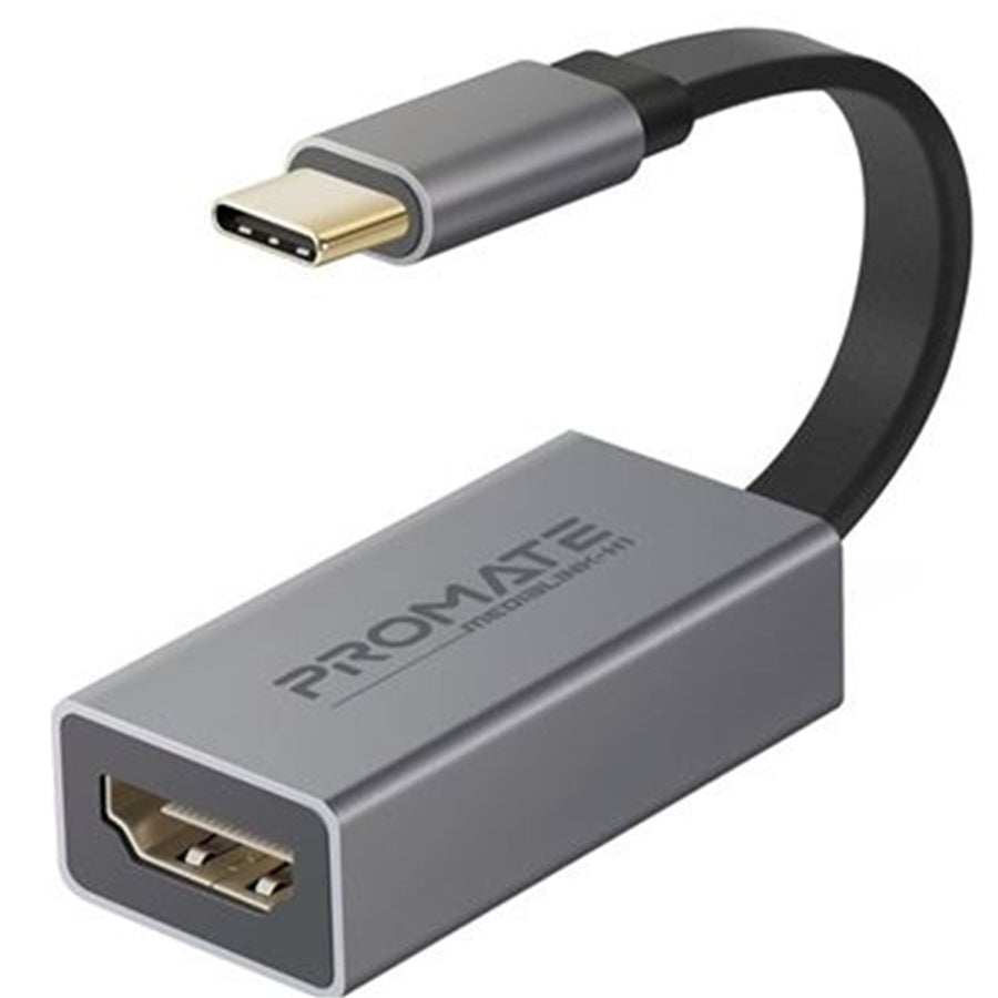 Promate MEDIALINK-H1 - USB-C to HDMI Adapter. Supports up to 4K@30Hz. Plug & Play. Input: USB-C Output: