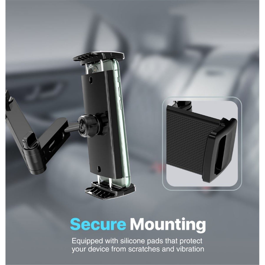 Promate TRIPMOUNT-BLK - Car Seat Phone Mount Holder for 4'' to 11'' Devices