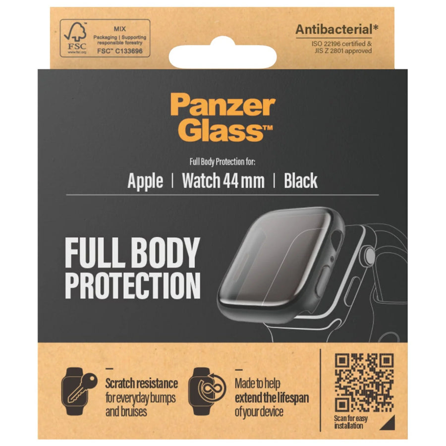 PanzerGlass Full Body Screen Protection Case for Apple Watch Series 4 / 5 / 6 / SE - 44mm - Black