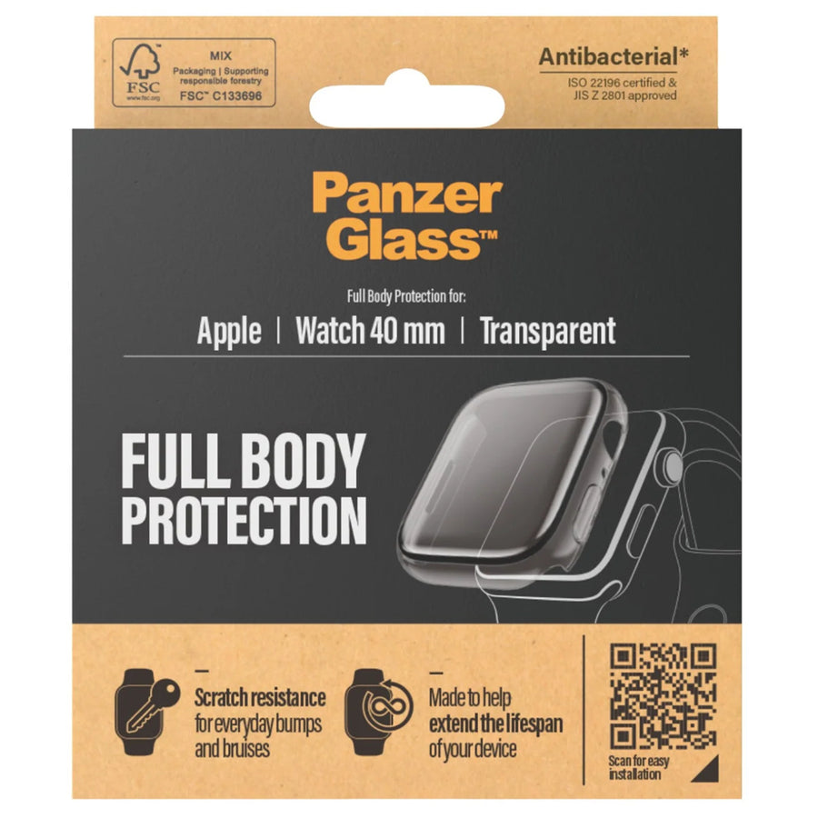 PanzerGlass Full Body Screen Protection Case for Apple Watch Series 4 / 5 / 6 / SE - 40mm - Clear