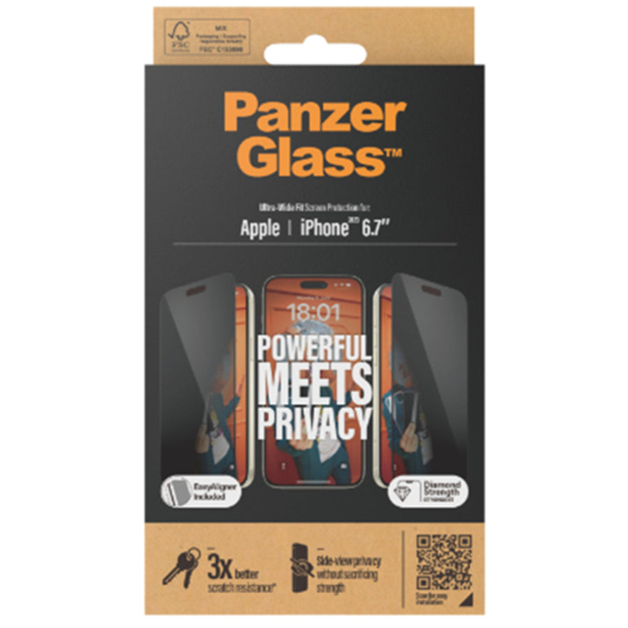 PanzerGlass iPhone 15 Plus Privacy Screen Protector