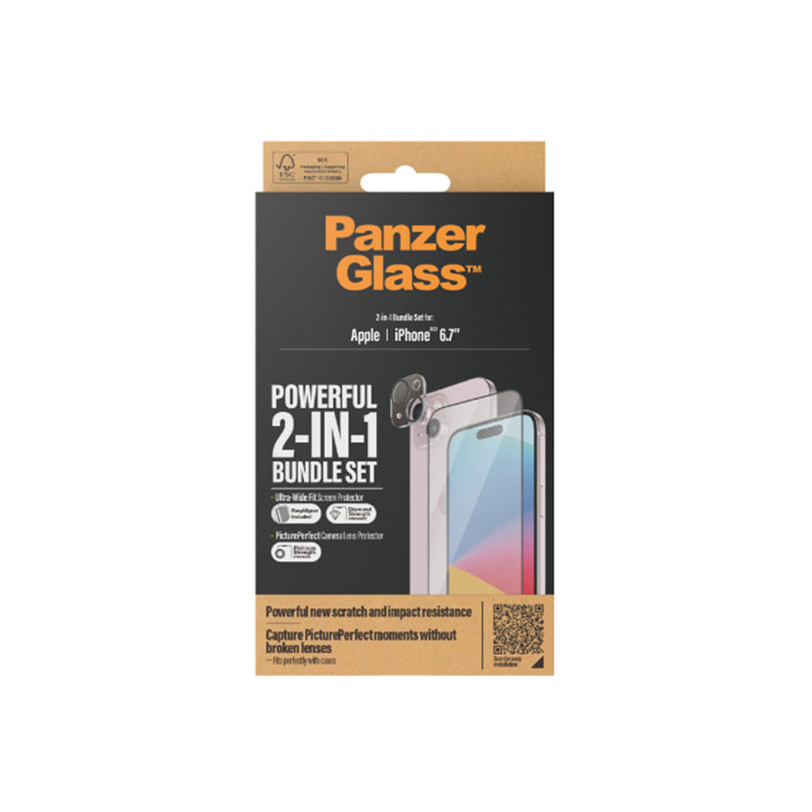 PanzerGlass iPhone 15 Plus 2-in-1 Protection Bundle