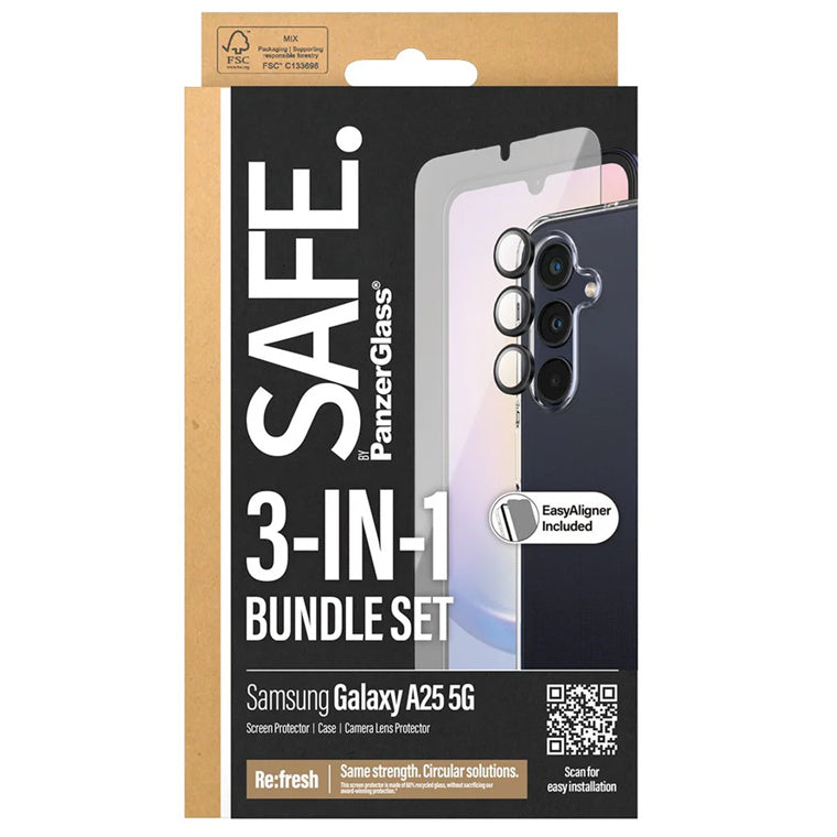 PanzerGlass Samsung Galaxy A25/A25 5G SAFE by Panzer 3 in 1 Bundle