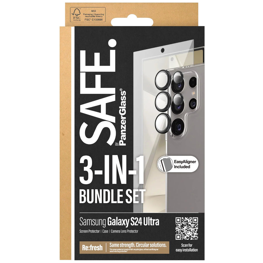 PanzerGlass Samsung GS24 Ultra SAFE by Panzer 3 in 1 Bundle