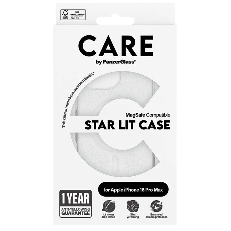 PanzerGlass iPhone 16 Pro Max CARE by PanzerGlass 1344 Flagship Case – Star Lit m. MagSafe Weiß