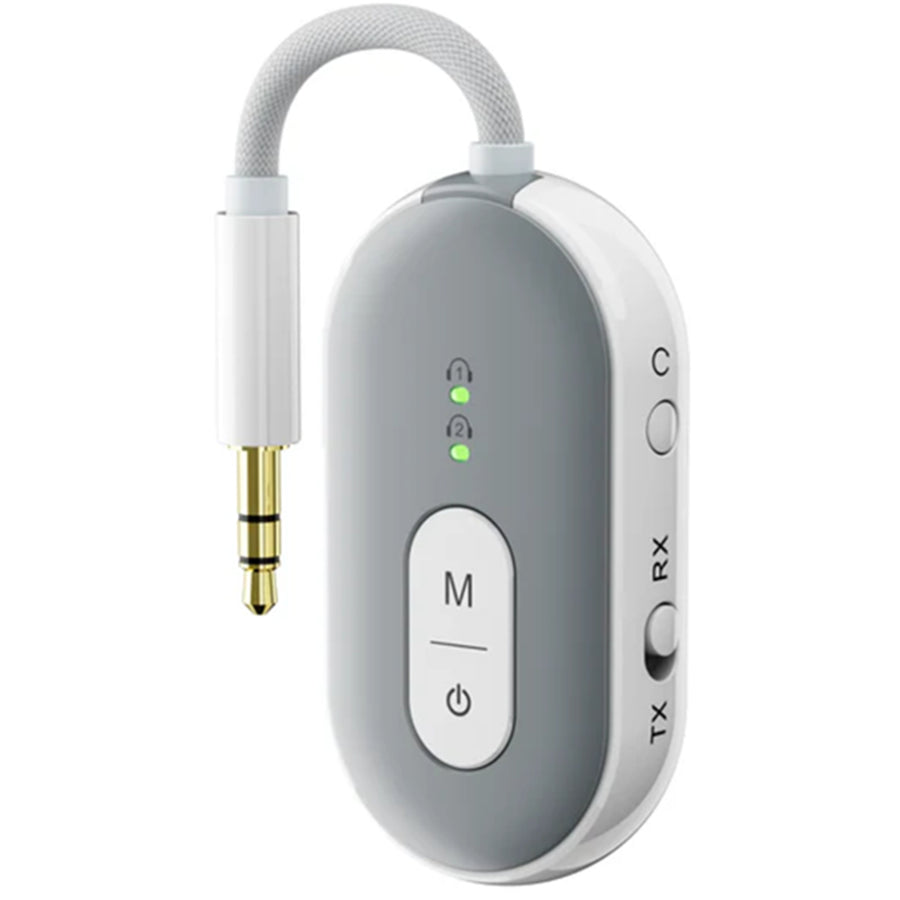 RockRose Aeroplay Ultra Bluetooth Audio Transmitter/ Receiver Dual Pairs with Two Bluetooth Devices - Qualcomm Chipset - Supporting APTX - USB-C Charging