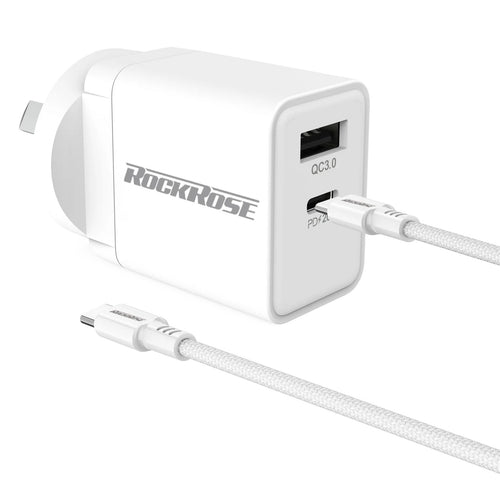 RockRose Casa AC Note Combo 30W USB-C AC Wall Charger -  With 1M 100W USB-C Charging Cable