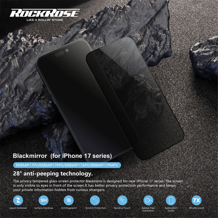 RockRose  iPhone 17 Pro ( 6.3" )  Premium Privacy Tempered Glass Screen Protector