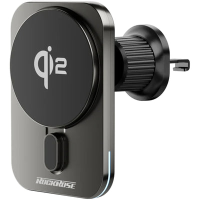 RockRose Magdrive Pro Max Qi2 Certified 15W Magnetic Wireless Car Charger for iPhone MagSafe