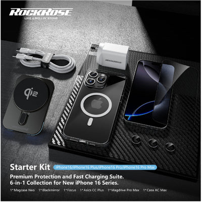 RockRose  IPhone 16 -  6 in 1 Mobile Phone Accessary Colletction Kit