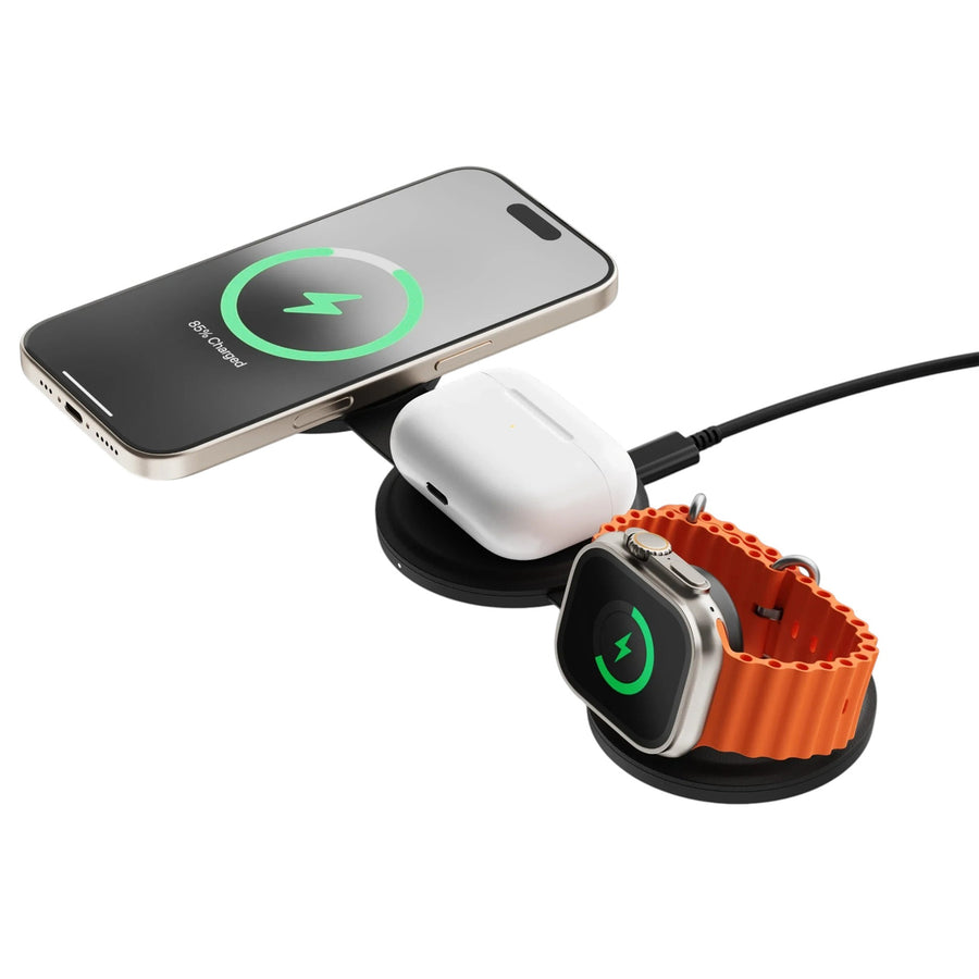 SATECHI On the Go 3 in 1 Wireless Charger Black