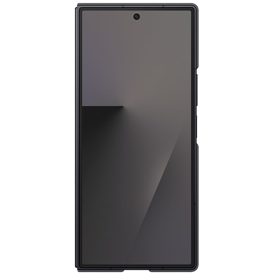 Samsung Galaxy Z Fold7 Silicone Case Back Cover + Screen Protector (AR) + Stand - Black