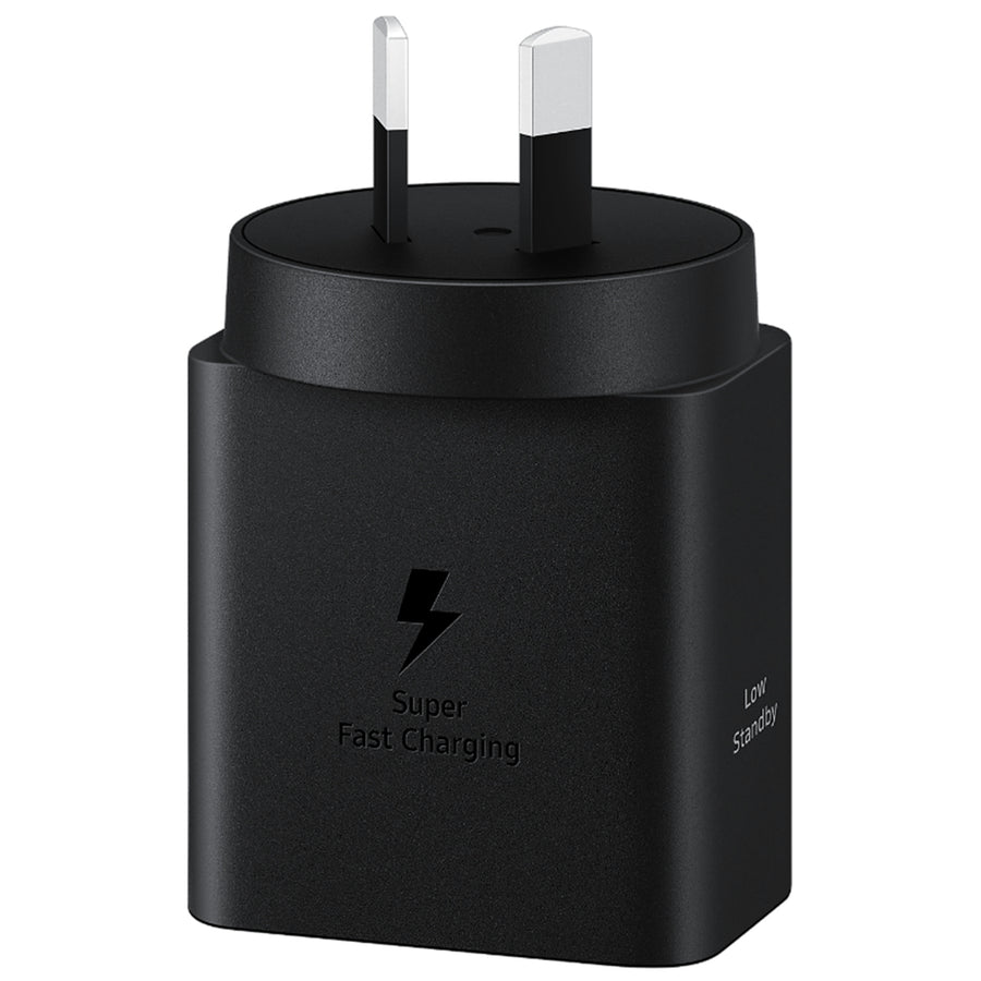 Samsung 45w GaN Wall Charger Black - (Includes 1.8m 5A USB-C to USB-C cable) Support Super Fast 45W Charging, Below 5mw Standby Power Consumption, Fast Charging Smartphone, Tablets, Portable Gaming Consoles, Portable Displays
