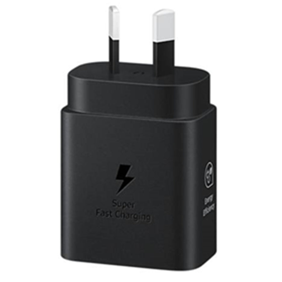 Samsung 25W USB-C PD Fast Charging GaN Wall Charger - Black Super Fast Charge Galaxy S25/S24 / Fold6 / Flip6 / S23 / S22 / Galaxy A Series - Supports iPhone PD Fast Charging