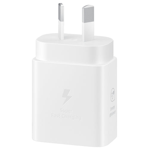 Samsung 25W USB-C PD Fast Charging GaN Wall Charger - White, Super Fast Charge Galaxy S25/S24, Fold6, Flip6, S23, S22, Galaxy A Series, Support iPhone PD Fast Charging