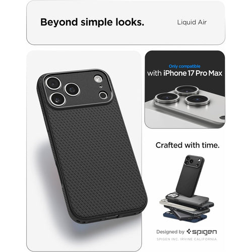 Spigen iPhone 17 Pro Max (6.9") Liquid Air  Case - Matte Black