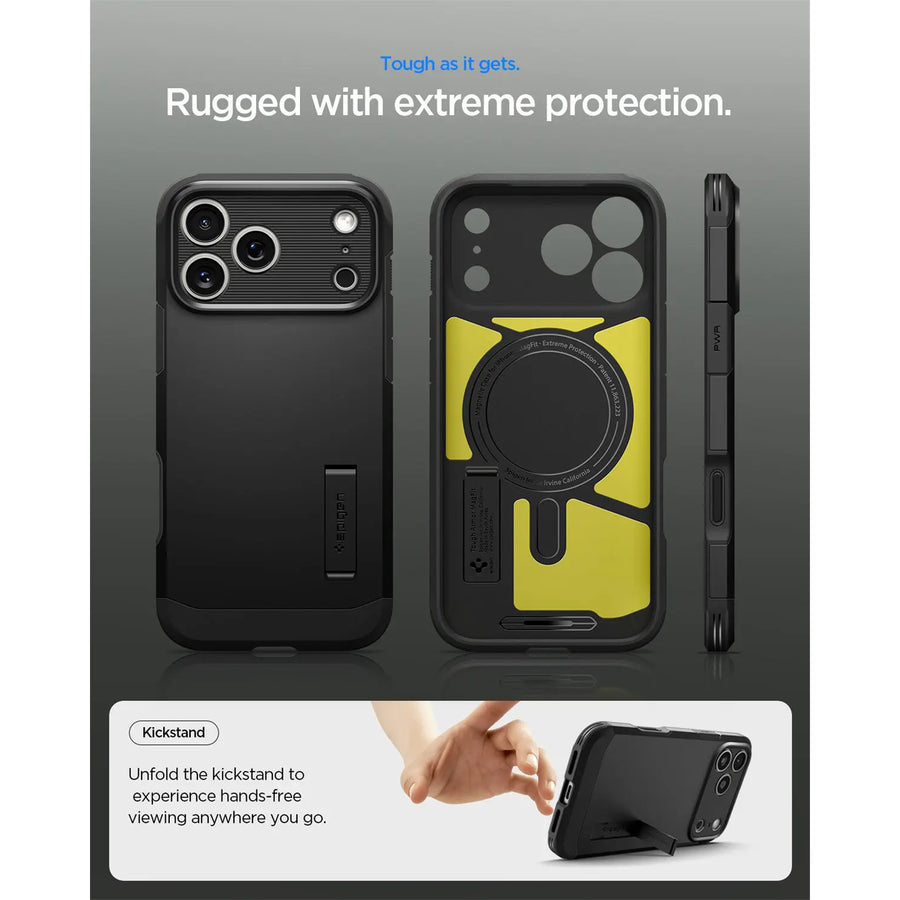 Spigen iPhone 17 Pro (6.3") Tough Armor  Magfit Case - Black